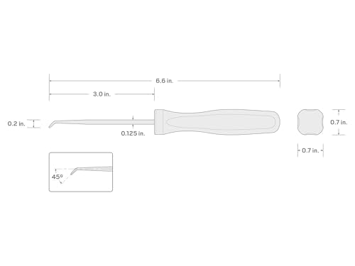 TEKTON 45-Degree Blunt Pick (1/8 x 3 in. shank) | PNH24102 | Made in USA - style: 45-Degree Blunt Pick