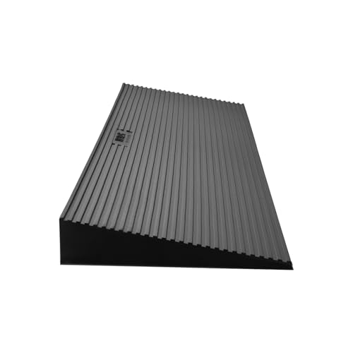 VEVOR 1.6" Rise Cuttable Threshold Ramp for Doorways, 35.4" Wide Natural Rubber Wheelchair Ramp, Non-Slip Solid Rubber Ramp with Double-Sided Tape for Doorways,Driveways,Bathroom,Smooth Tile - size: 1.6‘’ Rise