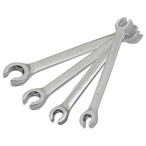 Flare Nut Wrench, 8 10 12 13 14 15 17mm Chrome Vanadium Steel Tool for DIY Automotive Repairs, Fuel Lines, Brake Systems and Household Maintenance