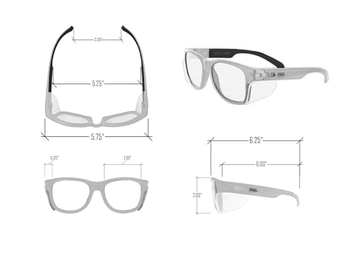 MAGID Y50 Safety Glasses for Construction | White Frame — 1 Pair, Clear Lens | Side Shields, ANSI Z87.1+, Anti-Fog, Scratch-Resistant, 99.9% UV Protection, Polycarbonate Lens - color: Clear Lens | White Frame, size: 1 Pair