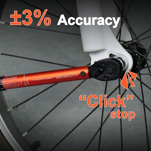 50PCS Inch Pound Torque Wrench Set, 1/4" Drive Bike Torque Wrench, 10-230 in.lb (1.1-26.0 nm), 72-Tooth Dual Direction Click Torque Wrench with Bit Sockets, for Bicycle, MTB, E-Bike Maintenance - size: 1/4-inch (50pcs, 10-230 in.lb/1.1-26.0 nm)