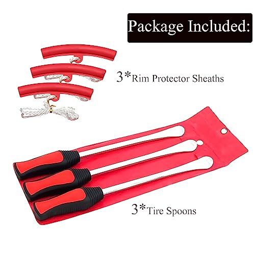 11.5" Tire Spoons Lever with 3 Pcs Rim Protectors,Motorcycle Tire Repair Kit,Dirt Bike Lawn Mower Tire Changing Tools