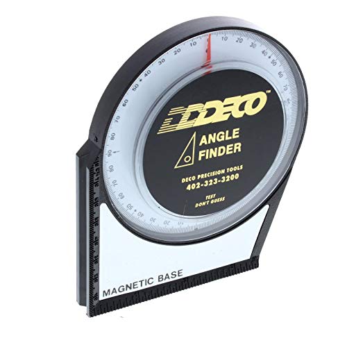 DECO Magnetic Angle Finder Gauge Tool for Chassis Setup, 4.14-Inch Diameter with Magnetic Base, Reads 0–90 Degrees with 0.5° Accuracy for Pinion Angle and Suspension Alignment