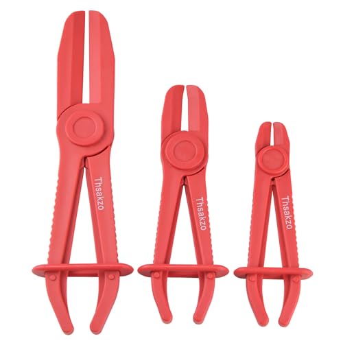 3-Piece Hose Pinch Off Pliers, Straight Plastic Clamp Tool | Lightweight Plastic, No Hose Damage. For Fuel, Brake, Radiator, Coolant, Gas & Flexible Hoses, Automotive Repair