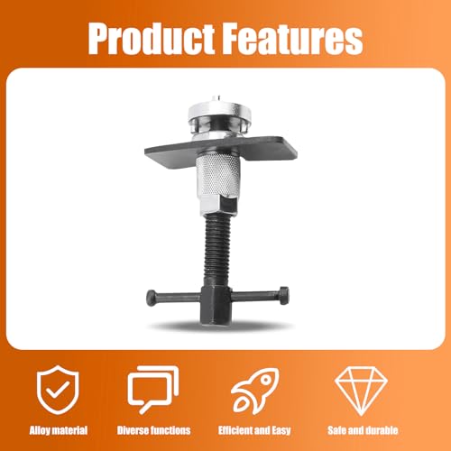 Car Brake Piston Wind Back Tool, Alloy Auto Rear Brake Pad Replacement Tool, Brakes Caliper Reset Adjustment Kit, Universal Repair Accessories for Cars (Silver)