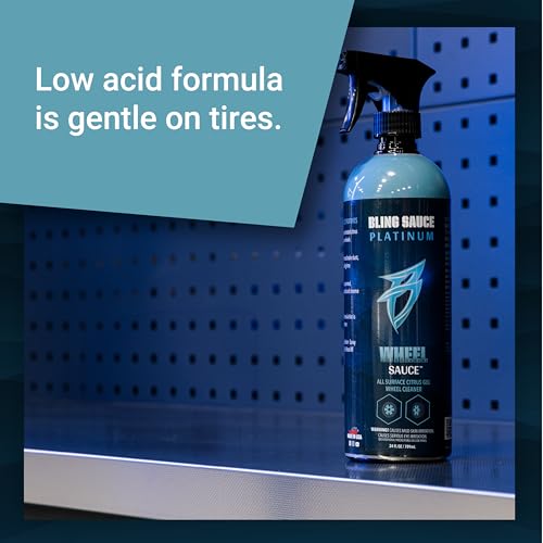 Bling Sauce Wheel Sauce Citrus Gel Wheel Cleaner, Cars, Trucks, SUVs, 24 oz | Citrus gel clings to brake dust and road grime on painted, powder-coated or chrome wheels without harming rubber - style: Wheel Sauce