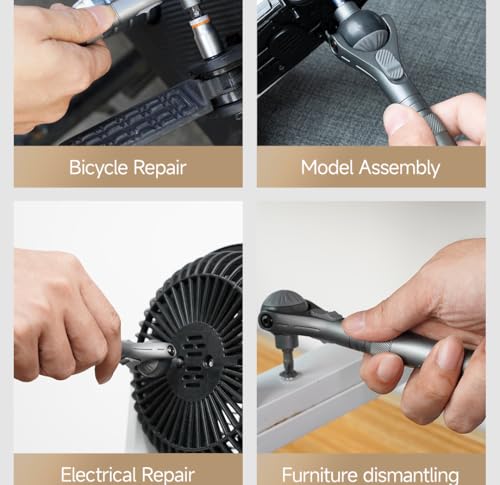 Upgraded Magnetic Screwdriver Set, 40-in-1 DIY Ratchet Screwdriver Kit with Ball-Joint Handle, S2 Bits, CR-V Sockets & Portable Precision Repair Tool Kit for for Home, Bike, PC, Appliance Repair