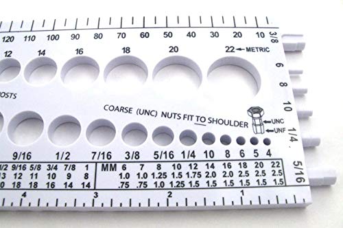 Stainlesstown Nut Bolt Thread Gauge (White) - color: White