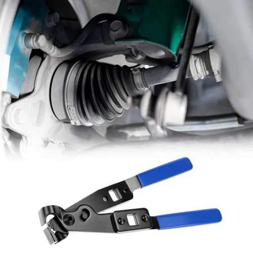 QWORK CV Axle Boot Clamp Pliers with 1/2 Inch Torque Wrench, Ear Type Clamp Crimping and Removal Tool, Heavy Duty Carbon Steel CV Joint Boot Banding Tool