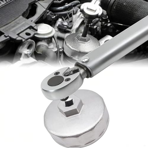 Oil Filter Wrench, Heavy Duty Aluminum 74mm 14-Flute Oil Filter Cap Removal Tool, Compatible with Mercedes Benz, Audi, VW, Porsche, Audi, Mazda, Sprinter Select Mobil1, Bosch, Mahle