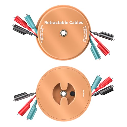 Goupchn Orange Retractable Test Leads Set 3 Wire 10ft 18 AWG | Alligator Clips, Electrical Test Wires, For Automotive, Boat, Trailer & Circuit Troubleshooting - size: 10ft/3m, style: Alligator Clip Leads