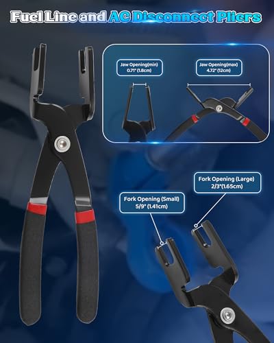 45PCS Fuel Line Disconnect Tool Set Compatible with Ford GM Chrysler Fuel Line Removal Tool Transmission Line Disconnect Tool for Automotive A/C Fuel Systems with A/C Spring Lock Coupling Tool