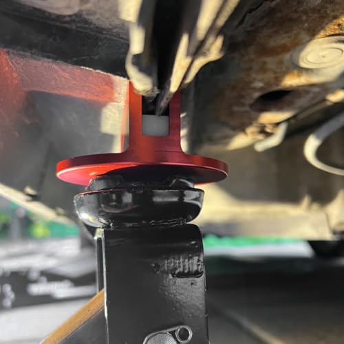 Universal Magnetic Jack Pad, 0.39" Width Slotted Jack Puck Pinch Weld Frame Rail Adapter Pad, Heavy Duty Aluminum Grooved Jacks Lift Pads Automotive Repair Accessories (Red) - color: Red