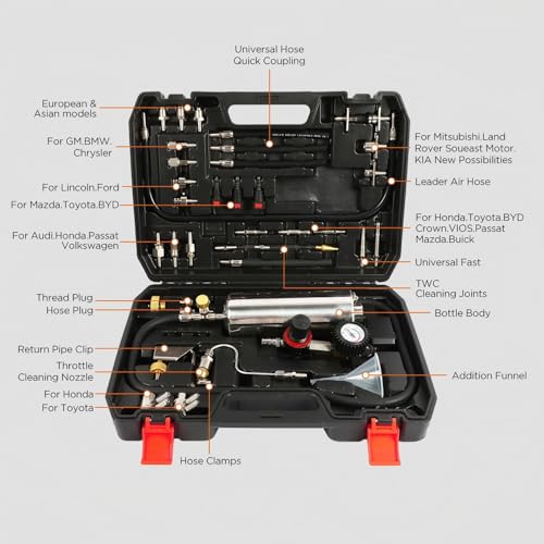 AUTOOL Fuel Injector Cleaner Kit Fuel System Cleaner, Non-dismantle Fuel Injector Cleaner Tester 1000ML 150PSI Automotive Intake Valve Manifold Throttle Body Catalytic Converter Cleaner