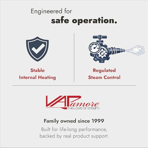 Vapamore MR-75 Amico Handheld Steam Cleaner for Bed Bugs, Auto & Grout | Portable handheld steam cleaner; 210°F chemical-free steam; kills dust mites; heats in 4 min; 3.5 lbs; 17 accessories
