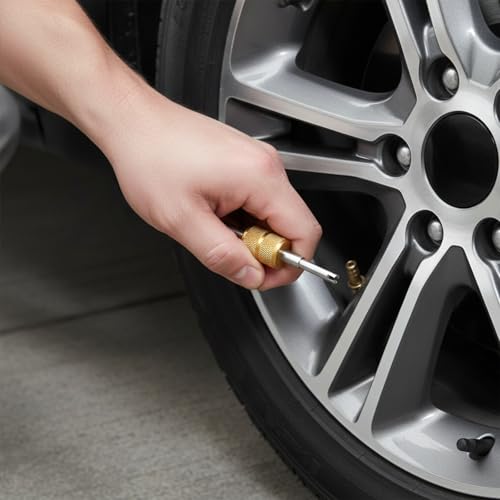 5Pcs Tire Valve Stem Removal Tool Kit, Single and Dual Heads Valve Core Remover, Air Conditioning Valve Core Remover Tool, for Bicycle Car Motorcycle Trucks Tire Repair Installation