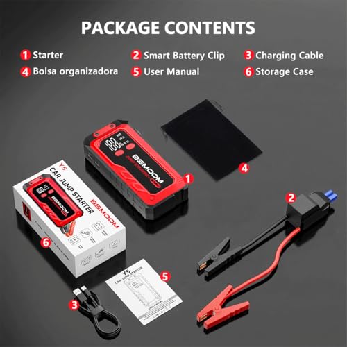 Car Battery Jump Starter Portable, 7000A Peak Battery (for 10.0L Gas or Up to 9.0L Diesel),Portable Booster Power Pack,LCD Display, USB Quick Charge & LED Light