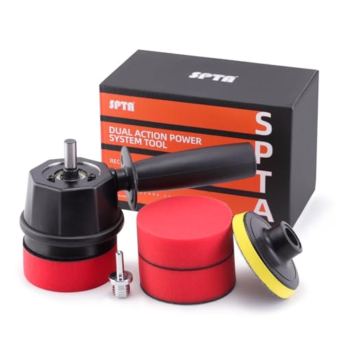 Dual Action Power System Tool, Forced Dual Action Polisher Adapter Detailing Tool with 3Pcs Polishing Pads For Cordless Drill for Car Polishing, Buffing, Waxing and Compounding -DAPSTS3