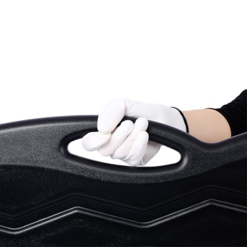 42 Inch Mechanic Creeper, Heavy Duty HDPE Rolling Garage Creeper with Padded Headrest, Dual Tool Trays, 6 Swivel Casters, 330 LBS Capacity, Low Profile Automotive Repair Creeper, Black