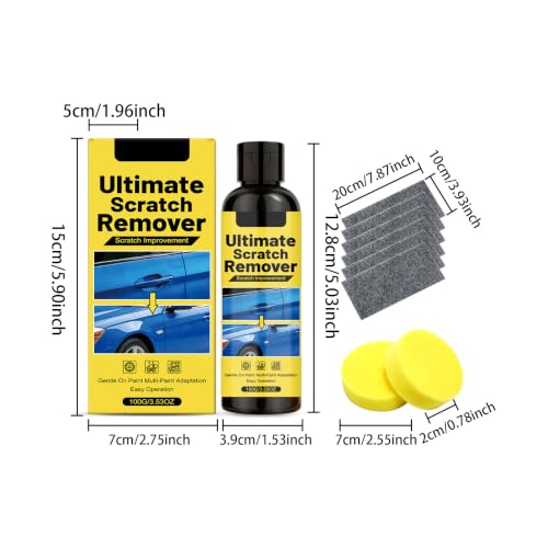 Nanopolix Scratch Remover for Car, 2-Pack Scratch Repair Kit for Automotive Paint, Clear Coat Scratch Remover Compound, Easy DIY Car Scratch Repair with Sponge & Cloth
