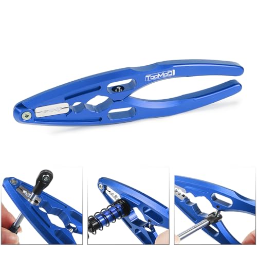 RC Tool kit with Shock Pliers Multi-function & Hex Bit Linkages Link Rod Ends Installing Tools for Arrma Axial Losi Tamiya 1/10 RC Cars Trucks Rock Crawlers (Blue) - color: Blue