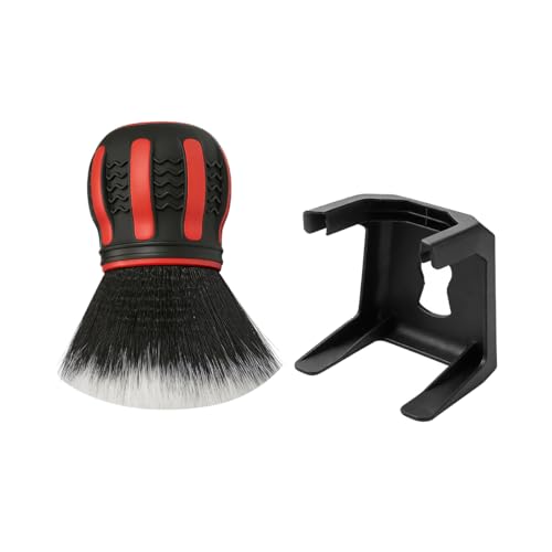 Car Detailing Brush, Ultra Soft Vehicle Handle Synthetic Brush with Storage Rack, Automotive Interior Dusting Cleaning Tool for Air Conditioner Vents Dashboard, Universal Fit (Red) - color: Red
