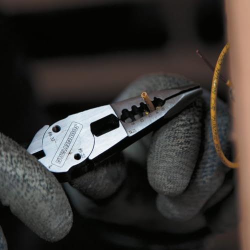 Klein Tools J206-8C Long Nose All-Purpose Spring Loaded Pliers, Made in USA, Forged Steel with Dual Material Journeyman Handles - style: Spring Loaded