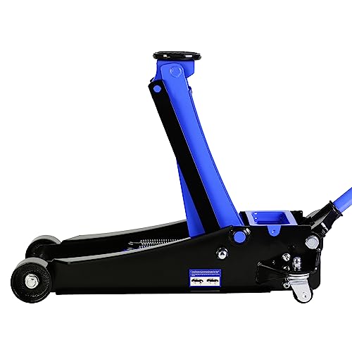 4 Ton Low Profile Floor Jack, Heavy Duty Steel Racing Floor Jack with Dual Pistons Quick Lift Pump, Lifting Range 4"-21", Hydraulic Jack Professional Car Jacks 4 Ton/8000 LBS Capacity, Blue - color: Blue - 4 Ton(Dual Pump), Lift 4"-21"