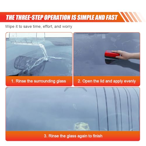 Automotive Oil Film Cleaning Brush - Reusable Glass Cleaning Board Car Windshield Glass Oil Film Remover Brush for Windows - Antifog Glass Coating for Windshield Improves Clarity and Visibility (4PCS)