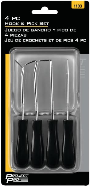 Performance Tool 1103 4-Piece Hook & Pick Set - Mark Metal or Plastic, Separate Wiring, Remove Fuses, Pick Up Small Parts and Washers (Pack of 2) - size: 1 Count (Pack of 2)