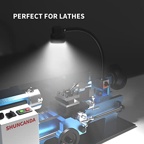 35LEDs Magnetic Light, 1200 Lumen 120v Flexible Gooseneck Work Light with Adiustable Magnetic Base for Lathe CNC Milling Drill Press Sewing Machine Industrial Lighting, 12W - size: Strong Magnetic Base, 12W