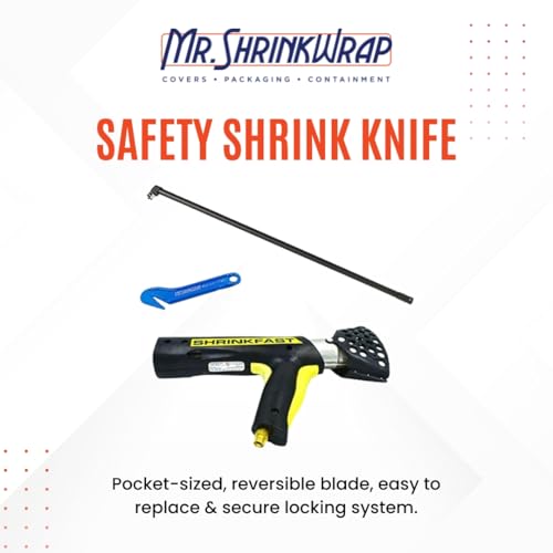 Mr. Shrinkwrap Bundle - Shrinkfast 998 Propane Heat Gun, 200000 BTU, Ready to Use with 25' Hose, Regulator, Wrench, Hard Case, 6' Angled Extension, and Shrink Film Knife Made in the USA - size: Bundle with 6' Extension