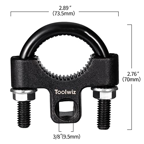 Toolwiz Inner Tie Rod Removal Tool 3/8" Universal Low Profile 30-42mm | Non-Slip Teeth, U-Wrench, Carbon Steel, Inner Rod Removal and Installation, Car Truck Vehicle Automotive Repair Tool