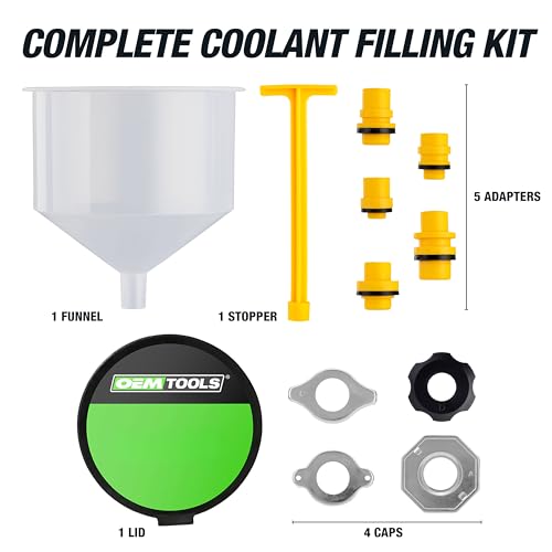 OEMTOOLS No-Spill Coolant Funnel Kit, 15 Piece Fluid and Oil Funnel Set, Allows Access To Hard-To-Reach Radiators - style: 15 Piece