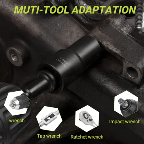 Lug Nut Extractor Twist Socket Set, 13 Pieces Wheel Lock Removal Kit, for Removing Damaged, Frozen, Rusted, Nuts & Screws, Cr-Mo Steel