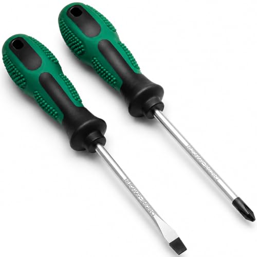 4Inch Screwdriver Set,PH2&SL6 Magnetic Screwdrivers Cushion Grip | PH2 & SL6 screwdrivers with 4-inch Blades and Ergonomic Cushion-grip Handles for Reliable Daily Use