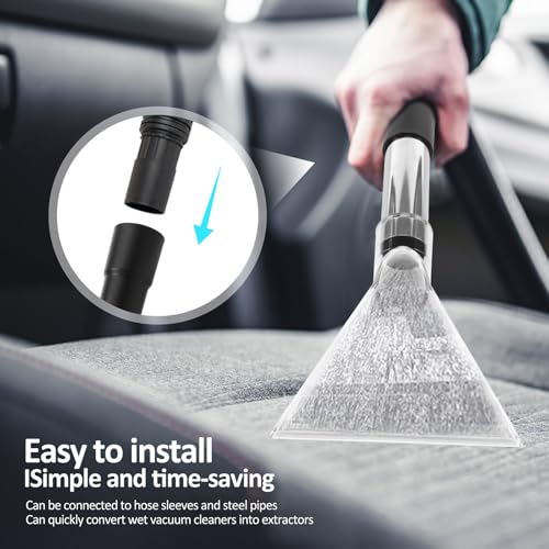 2 Set Universal Clear Wet Dry Vac Attachments, Compatible with Shop-VacBrand Extractor, Clear Squeegee Head for 1-1/4" 1-7/8" 2-1/2" Hoses, Carpet Cleaner and Car Detailing Kit - style: 2set