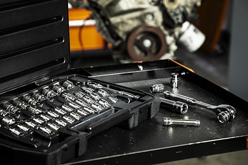 GEARWRENCH 46 Pc. 1/4" & 3/8" Drive 6 Pt. Pass-Thru™ Mechanics Tool Set, SAE/Metric - 8946