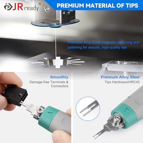 JRready 20PCS Pin Removal Tool Kit for Electrical Connectors | Pin Terminal Release Tool Set, For Deutsch, AMP, TE, Molex, Harting, D SUB Connectors, Nylon Protective Handle - size: 20pcs JRconDRK Pin Rmoval Tools