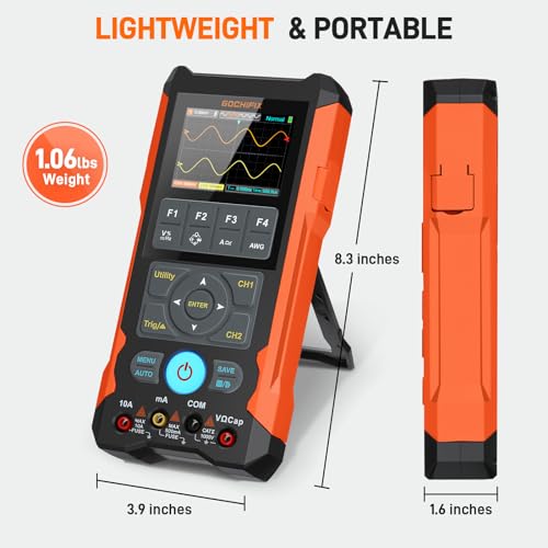 Handheld Oscilloscope Multimeter GOCHIFIX Waveform Generator 3 in 1 Automotive Oscilloscope 2 Channel 80Mhz Bandwidth 200Msps Sampling Rate Signal Generator Digital Oscilloscope Multimeter - style: 80 Mhz