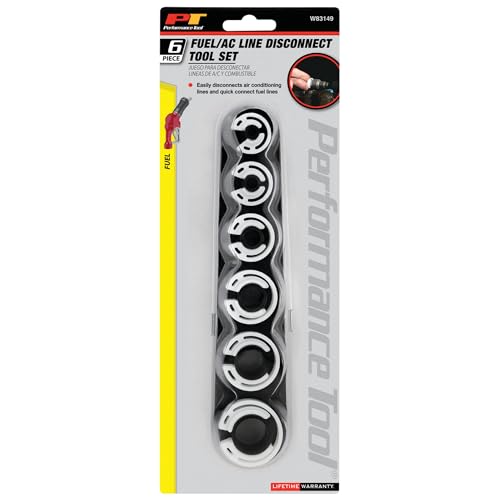Performance Tool W83149 Universal A/C & Fuel Line Disconnect Set | 6-Piece A/C and Fuel Line Quick Disconnect Tool for supporting automotive installation, service, or repair, made from plastic