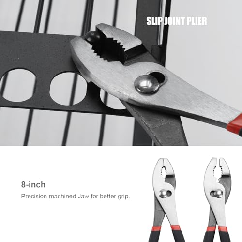 4 Pack Precision Basics Pliers Set-8'' Slip Joint, Long Needle Nose Pliers, Lineman, And 7''Diagonal Pliers for DIY, Construction, Machinery, Home Maintenance and Garden Projects