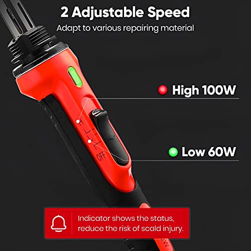 100W Plastic Welding Kit Soldering Iron, Professional Plastic Welder Fast Heating Plastic Soldering Iron Kit with ON/OFF Switch and Indicator Surface Repair Tool for DIY Car Bumper Dashboard Repair