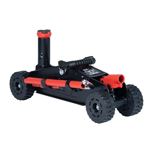 2 Ton (4,400 lbs) Hydraulic Off-Road Floor Jack with Big Wheels, Heavy-Duty Steel Construction, Adjustable Height Saddle for Trucks, SUVs & ATVs