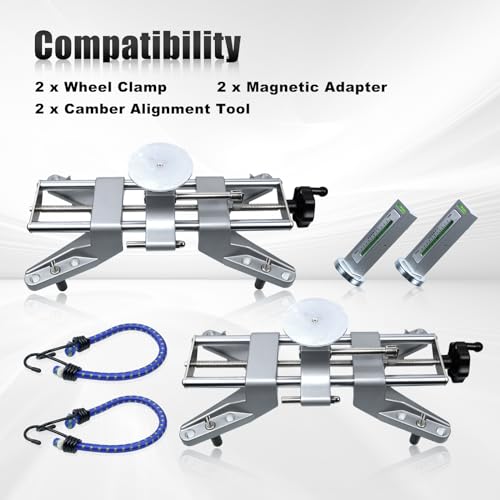 RULLINE Wheel Alignment Tool - Camber Alignment Tool & Wheel Alignment Tool with Magnetic Adapter - Alignment Tool for Car Suspension & Steering Precision Fits 11-25-Inch Rims 2Sets - size: 2Pairs