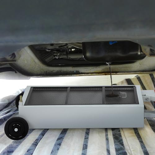 Oil Drain Pan with Pump 15 Gallon Oil Drain Tank, 57L Foldable T-Handle Low Profile Oil Drain Pan with 7.2ft Hose for Under Car, SUV, Truck Oil Changing - color: 15 Gal-Grayish-white