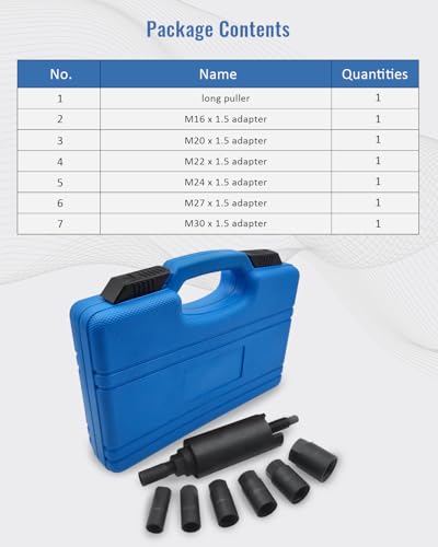Drive Shaft Puller Extractor Tool Set Compatible with BMW Porsche Subaru VW E32 X5, 7PCS CV Axle Shaft Pulley Puller Removal Kit with 6 Adapters (M16, M20, M22, M24, M27, M30)