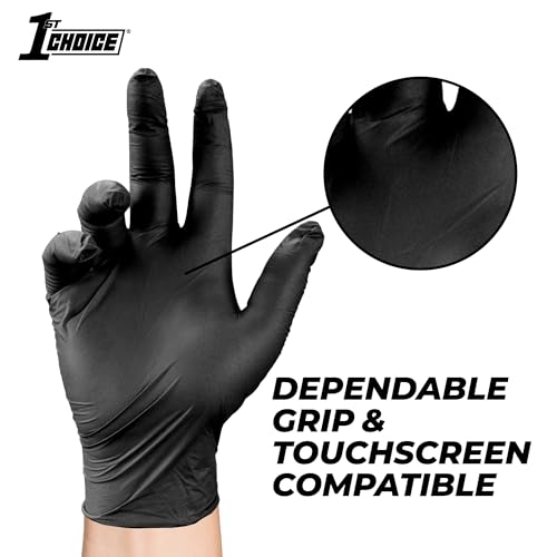 1st Choice Black Nitrile Gloves Disposable Latex Free - Exam Grade Black Gloves for Cooking, Medical, Dental, Cleaning - 4mil - size: Small, style: 2 Cases of 1000
