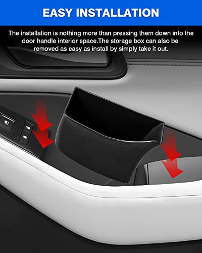 Autorder Door Side Storage Box for 2021-2025 Nissan Rogue Accessories Door Organizer Handle Pocket Insert Tray Copilot Armrest Phone Container with Black Mat(Note:Just Fit Copilot Passenger Seat Only)