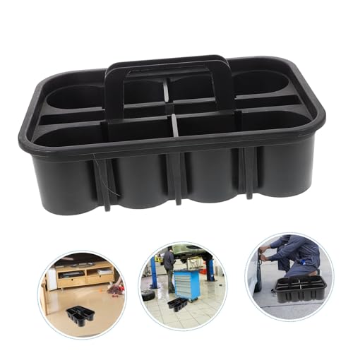CHILDWEET Large Compartment Plastic Cleaning Basket with Handle – Thickened Portable Organizer for Car Detailing Wash Kit and Home Storage – for Automotive Cleaning Supplies and Tools